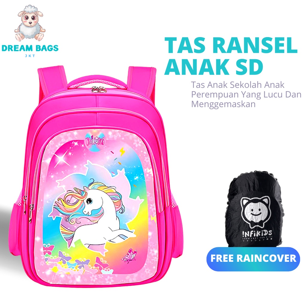 Tas Anak Perempuan Import Ukuran SD Dreambags Ransel anak SD perempuan