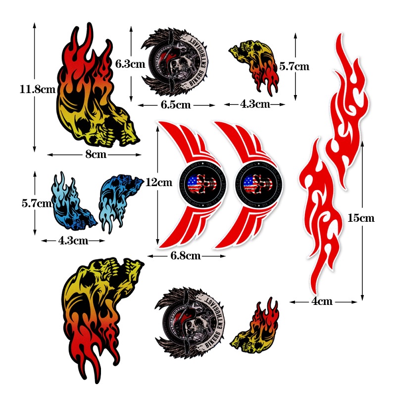 Sticker Reflektor Dekorasi Tangki Bensin Motor Harley Davidson Motif Gambar Skull