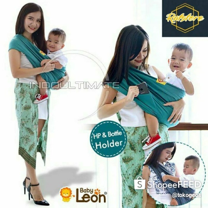 Gendongan Bayi Kaos/Geos Baby Leon Polos Warna NAVI Ukuran M dan L - TOSKA, M