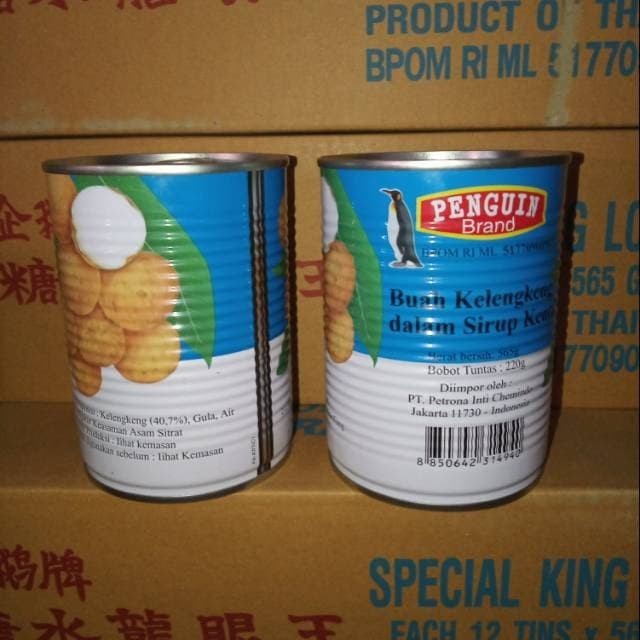 

Kalengbuah- Buah Kelengkeng Dalam Sirup Kental 565Gr Penguin Brand / Buah Kaleng -Buah-Kaleng.