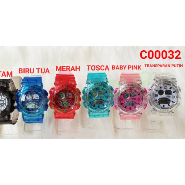 C ( C00032 ) JAM TANGAN SPORT DEWASA HARGA GROSIR / WATER RESISTANT 3 ATM / TAHAN AIR