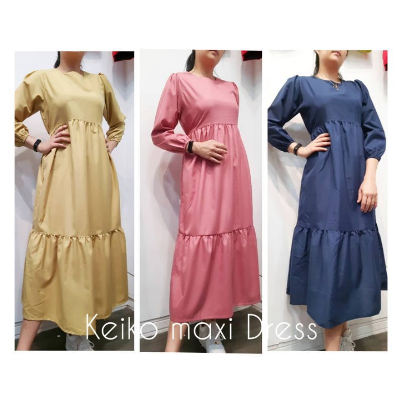 keiko maxi dress - dress gamis bahan katun