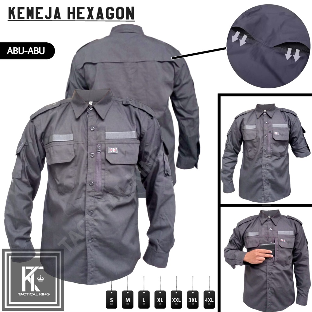 KEMEJA TACTICAL PRIA HEXAGON/KEMEJA PANJANG OUTDOOR/KEMEJA KERJA LAPANGAN