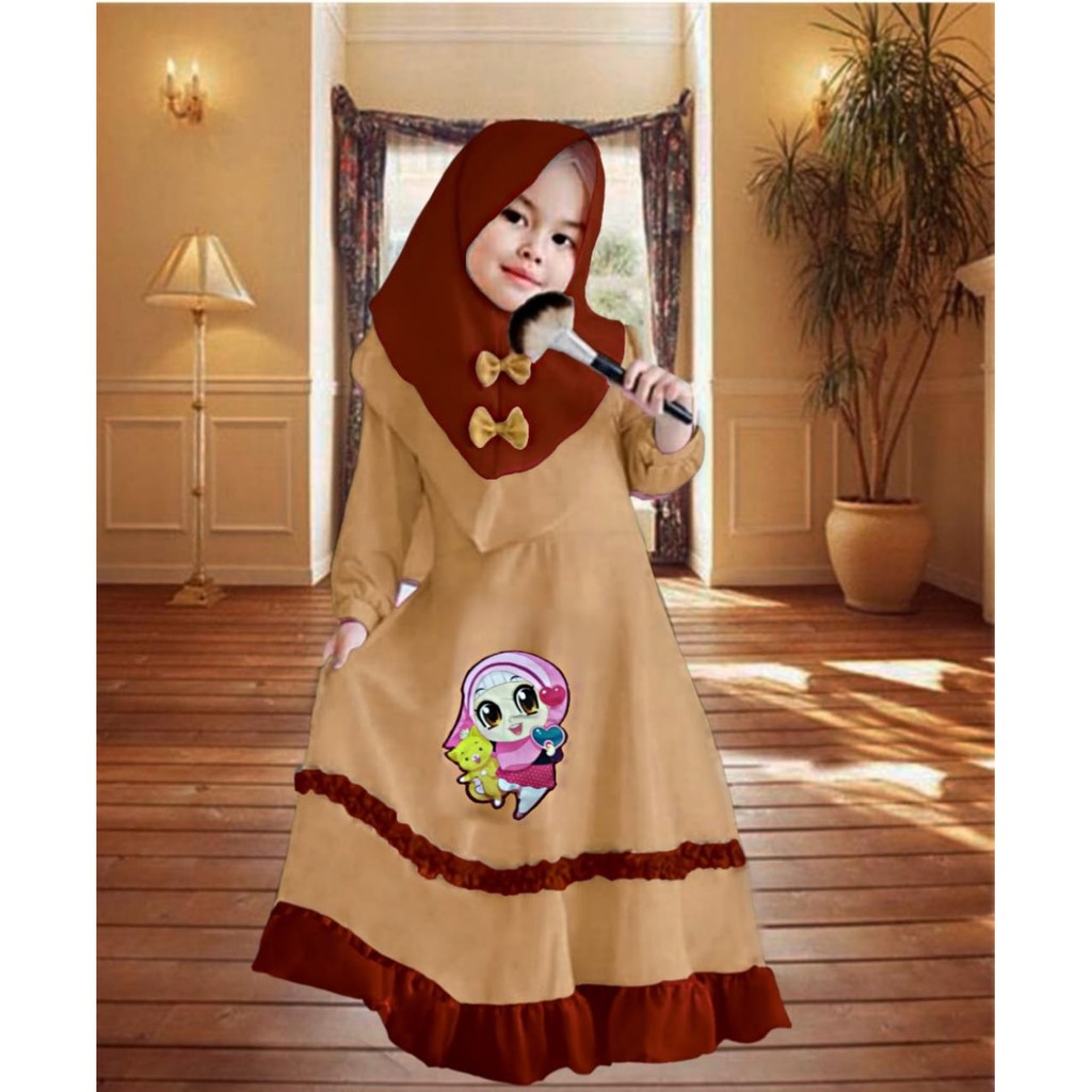 HOPYLOVY - Gamis Baloteli Anak Marisa LED umur 4 5 6 tahun