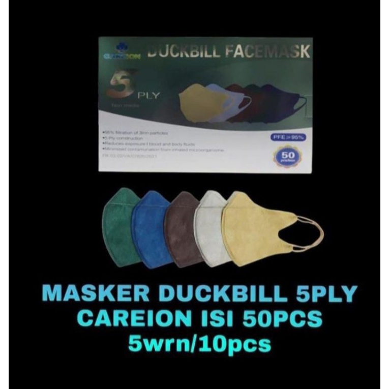 Masker Duckbill 5 ply Careion isi 50 pcs/5 Warna 50 pcs