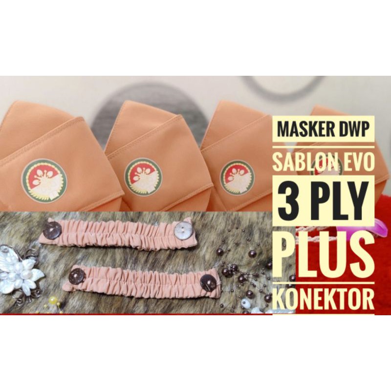 Masker Batik DWP Bolak Balik plus Logo