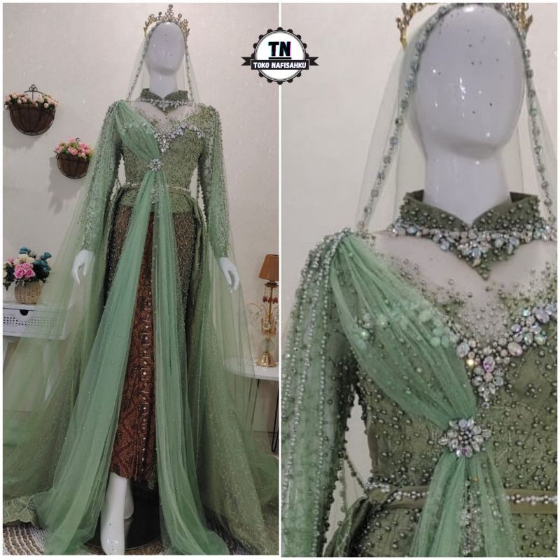 dress akad nikah modern muslimah | kebaya pengantin baru | baju pernikahan
