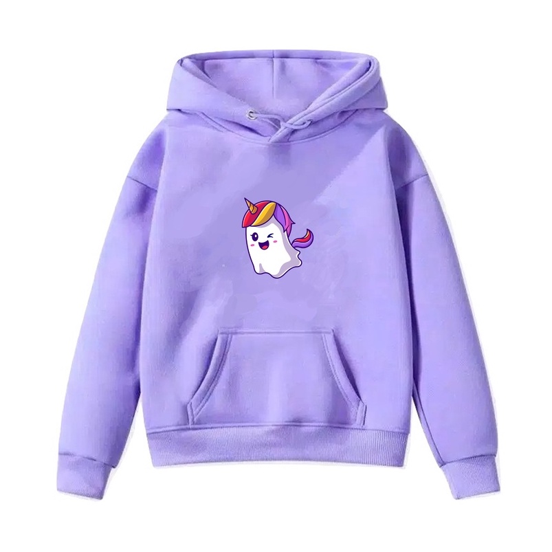 Hoodie Ghost Unicorn Sweater Pakaian Anak M - XXL