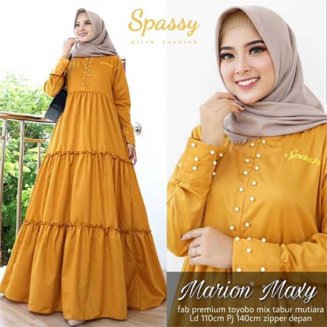GAMIS MAXY MUSLIMAH MUTIARA YELLOW