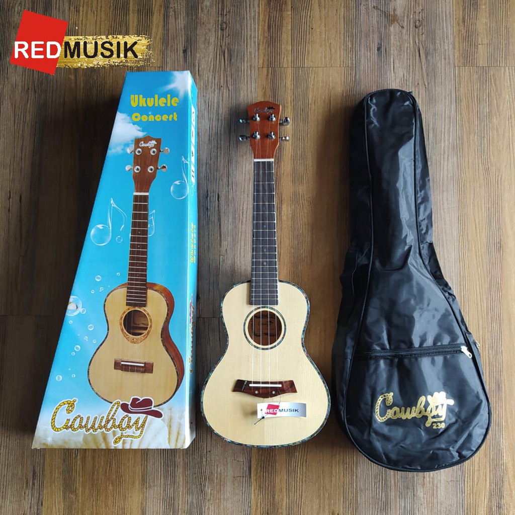 Ukulele Cowboy Concert UK23 UK-23 Solid Glossy
