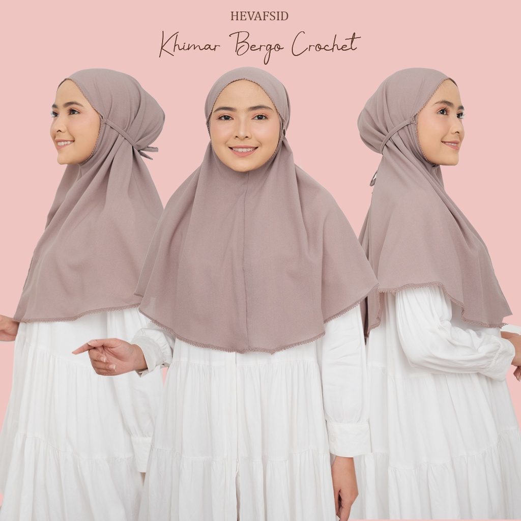 Jilbab Khimar Bergo Crochet full crochet