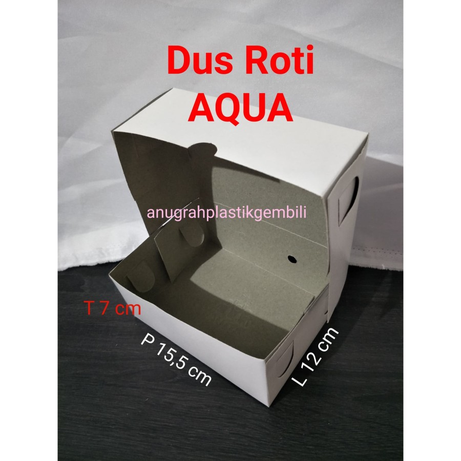 Box Kue AQUA Dus kotak roti putih polos dan ivory uk 15.5 x 11, 5 x 6, 5 cm PERPACK