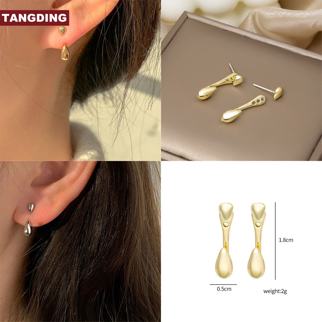 【COD Tangding】INS Water Drop Earrings Simple Small Tears Beads Earstuds Fashion Accessories Jewelry