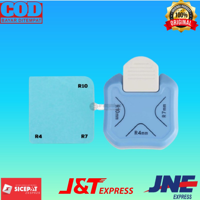 

©360¢ Corner Puncher Rounder Kertas Kartu 3in1 R10mm R7mm R4mm - Biru Muda ~713¦ ±