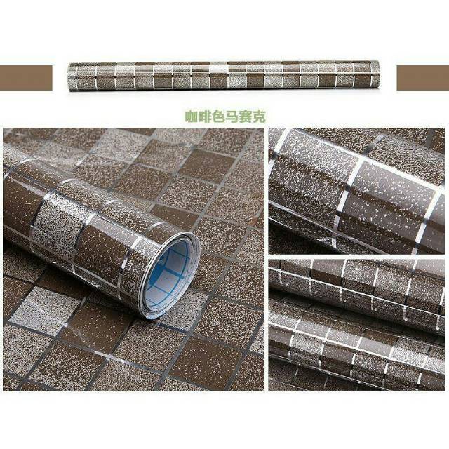 Wallpaper dinding murah dapur kamar mandi coklat coffie terbagus terlaris elegan minimalis cantik