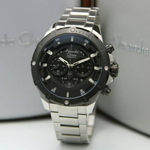 Jam Tangan Pria Alexandre Christie 6529 Silver Original