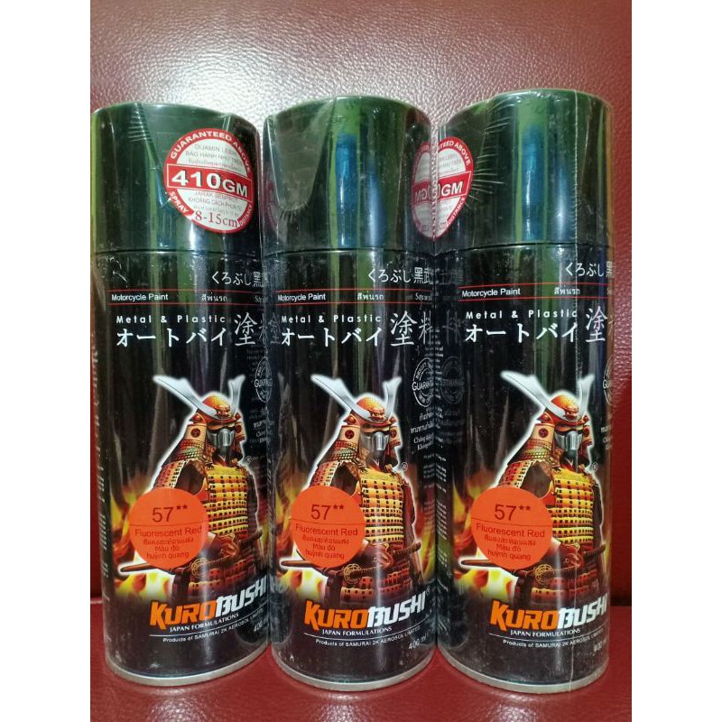 Pilok Cat Pilox Samurai Paint Kurobushi Fluorescent Red 400 ml - Merah Stabilo (57**)