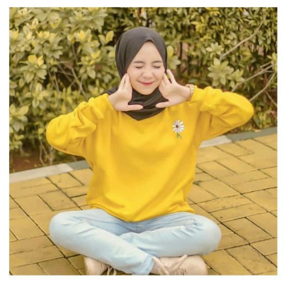 SWEATER WANITA DAISY FLOWER TEBAL TERBARU,