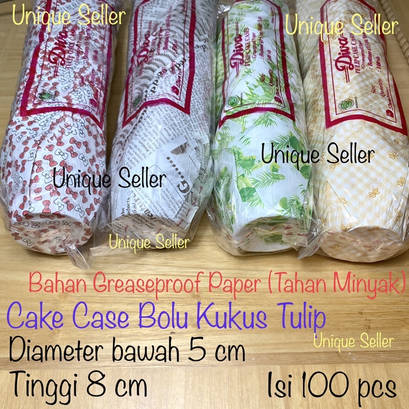 [100 pcs] Cake Case Bolu Kukus Tulip 5 cm DIVA / Kertas Kue Bolu Kukus 5 cm / Kertas Alas Bolu Kukus