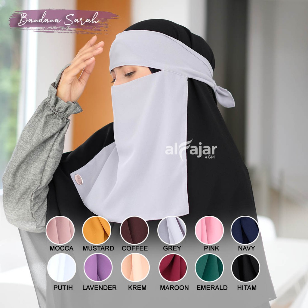 CADAR NIQOB BANDANA Mini Sarah Dua Layer Sifon Ceruty by Alfajar