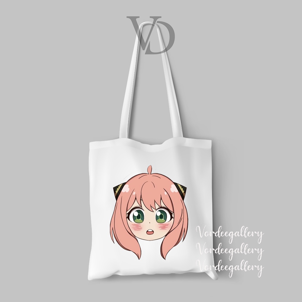 tote bag chibi spy x family / totebag anya anime jepang / animasi japan versi 1