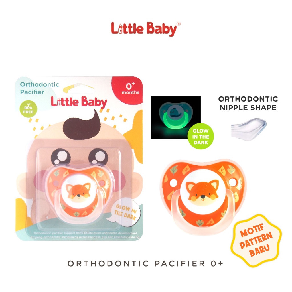 Empeng Bayi Little Baby Glow in The Dark 0m+ /Orthodontic Pacifier