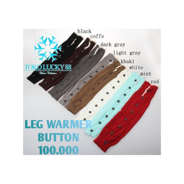 IMPORT Leg Warmer Button Winter Wool Penghangat Kaki