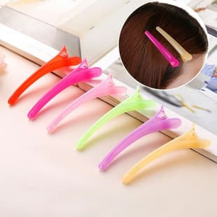 JBK jepit bebek 8 cm plastik jepitan rambut warna-warni colorfull