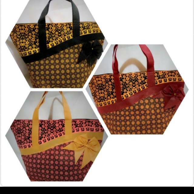 (1lusin =12 pcs) Tas hajatan spunbond batik mewah 22 (ESM)