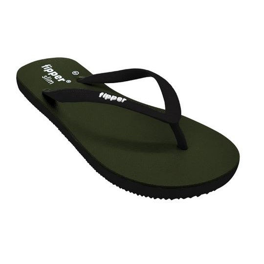 Sandal Fipper Slim Green Army Black Original