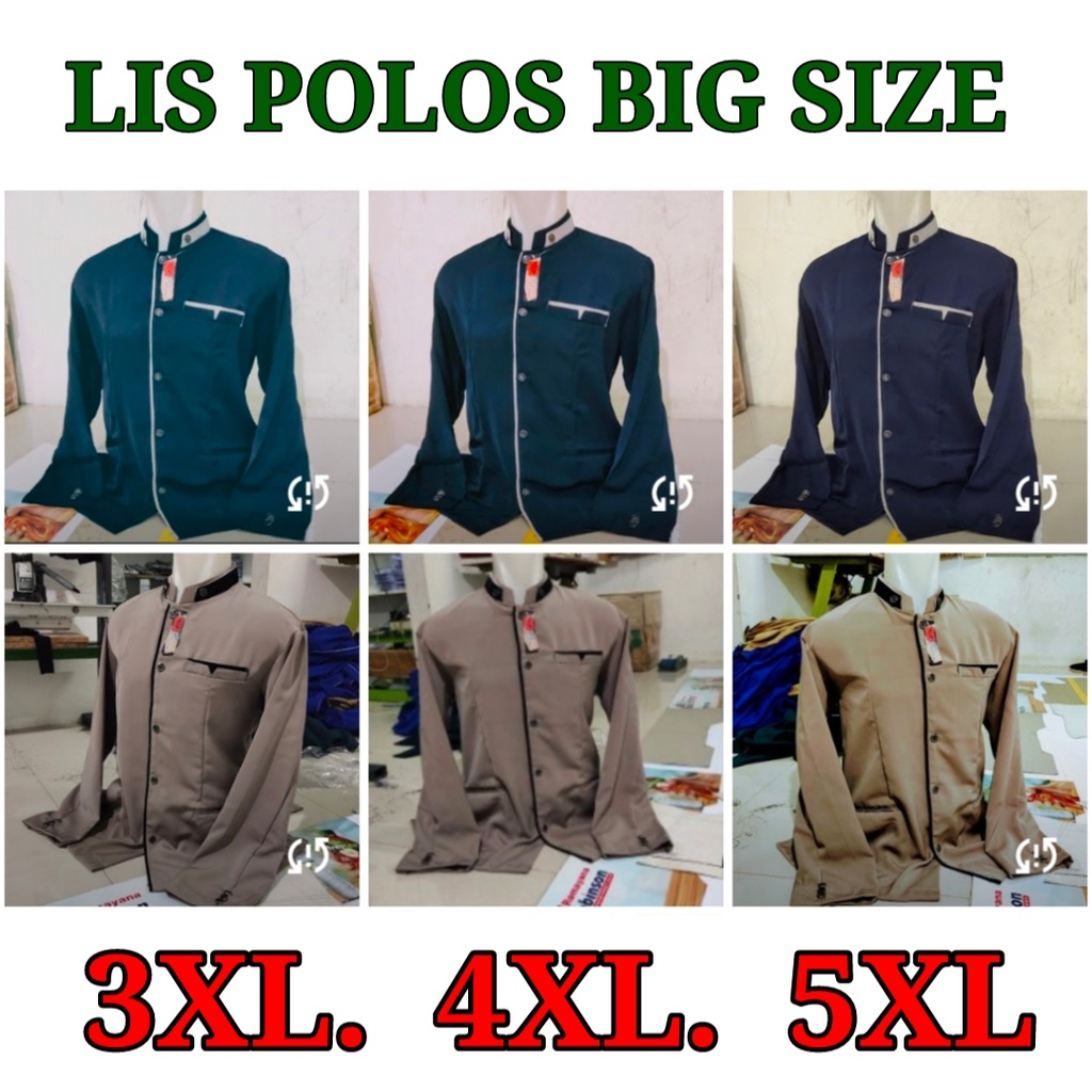 Jasko Lis Polos Big Size Jumbo Warna Biru Merah Hijau Hitam Kain Hightwis Tebal Lembut