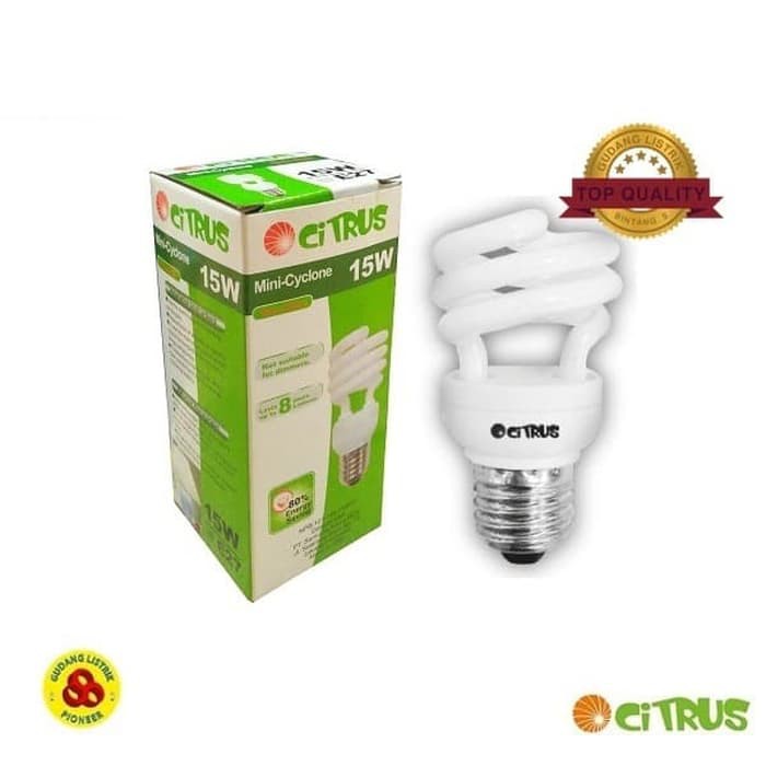 Citrus Lampu Mini Cyclone 15W Kuning E27 Bohlam Helix 15 Watt WW