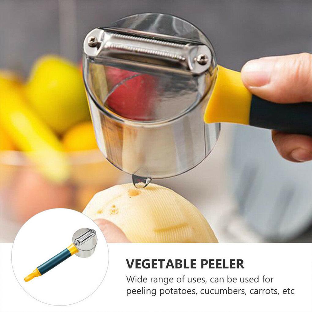 Collect Cup Peeler Stainless Steel Slicer Gadget Dapur Dengan Pegangan Pengupas Aksesoris Rumah Tangga Untuk Buah Timun Sayur