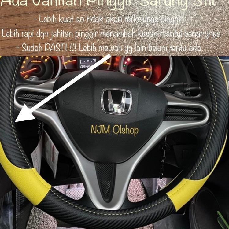 Kejutan Promo NEW ARRIVAL!!! Sarung Stir / Cover Stir Mobil asli MBTech - Hitam Karbon - Universal