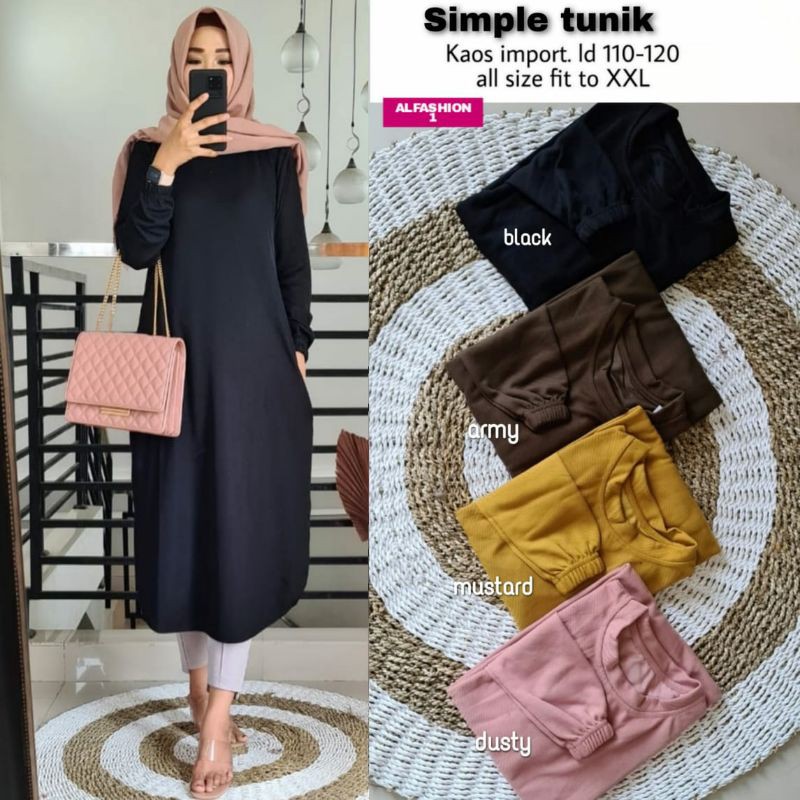 TUNIK POLOS SIMPLE ALFASHION