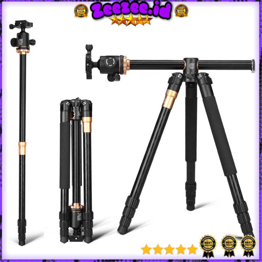 Multifunction Professional DSLR Horizontal Center Tripod + Monopod - Q999H - Black