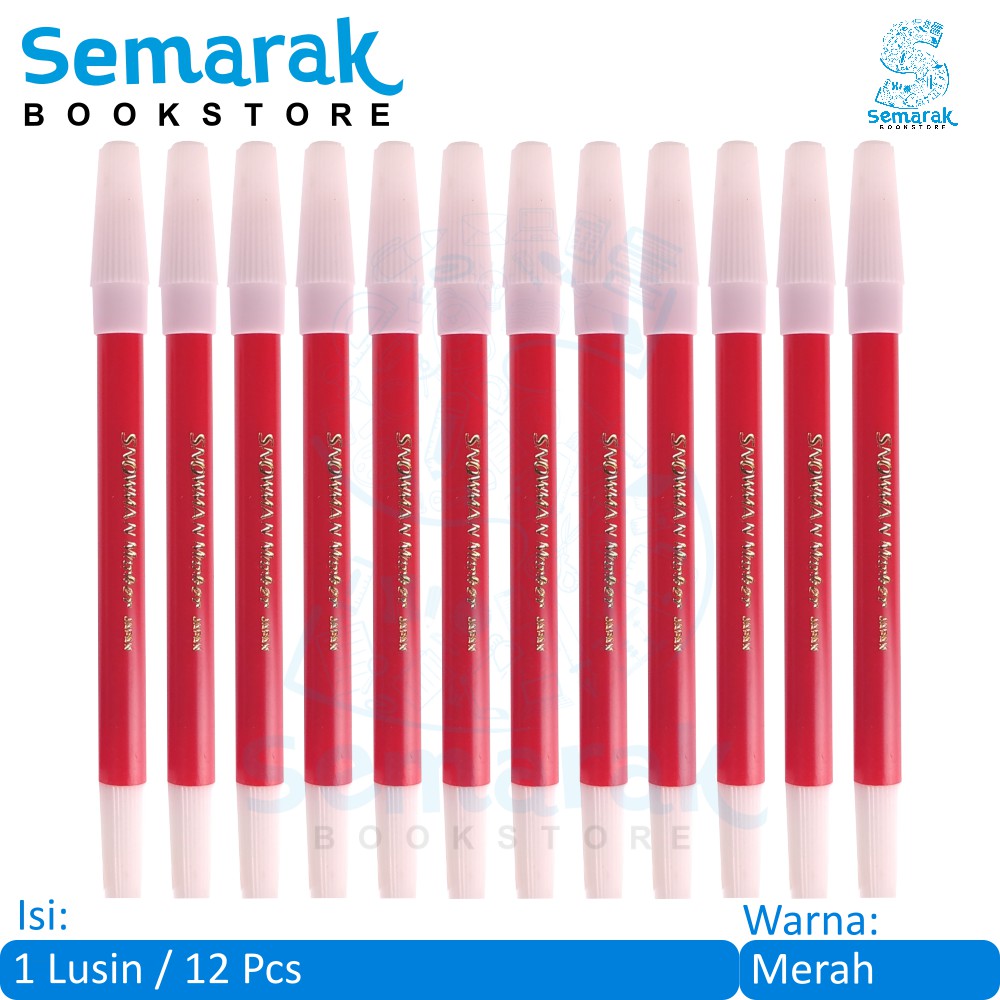

Spidol Warna Kecil Snowman Marker PW-1A - Merah [1 Lusin / 12 Pcs]