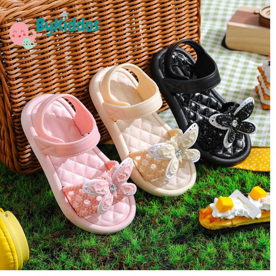 ByKiddos - Sandal BUTTERFLIES Anak Perempuan Impor / Sepatu Sandal Bahan Karet Import 1-5 Tahun