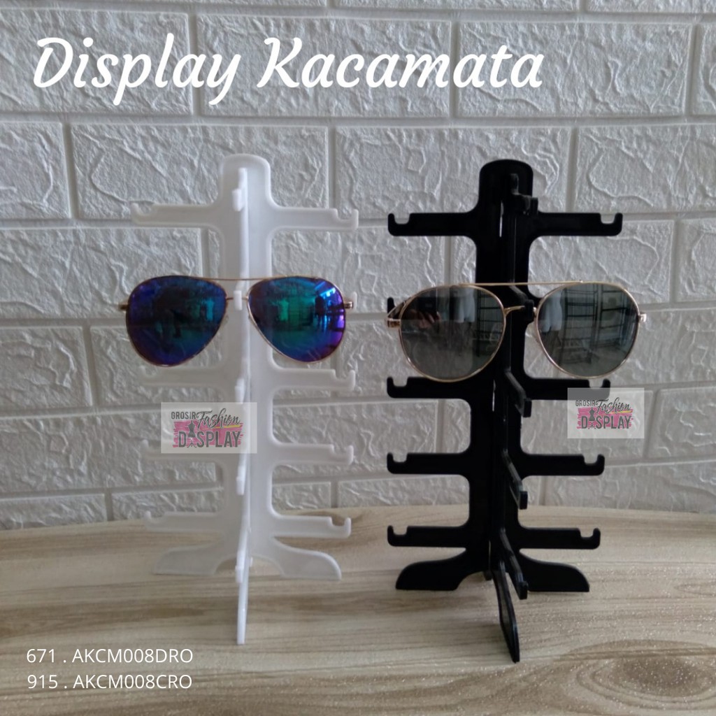 Display Kacamata Warna Hitam Putih Pink Terlaris Pajangan Kacamata Stand Rak Aksesoris  (BH)