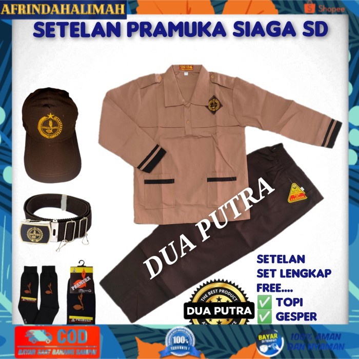 

[TERBARU] Seragam sekolah SD setelan pramuka siaga set lengkap kelas 1-6 - 6 tahun