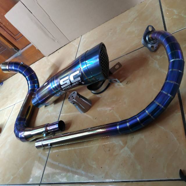 Knalpot racing sc project kidal kobra full bluemoon vixion