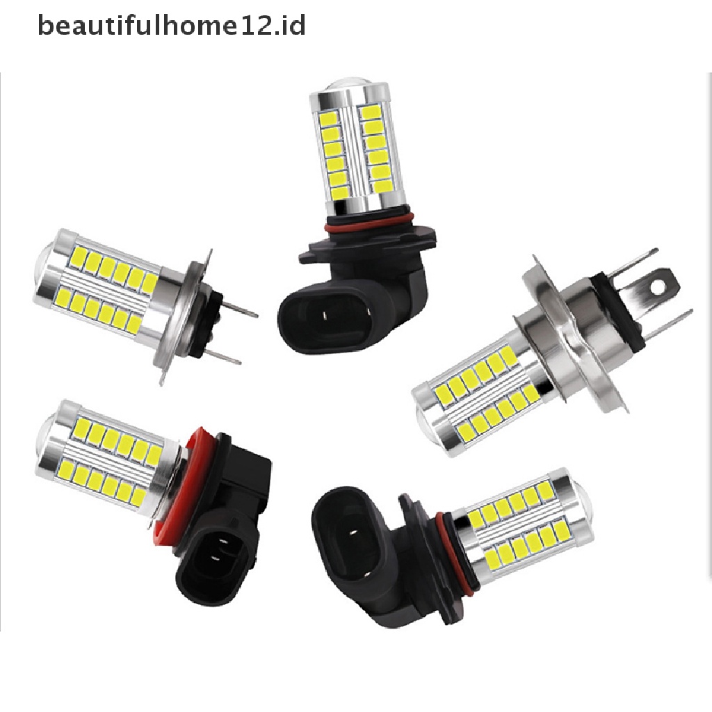 【beautifulhome12.id】 2pcs Car LED H4 H7 H8/H11 9005 9006-5630-33 LED HeadLight Fog Light lamps 12V  .