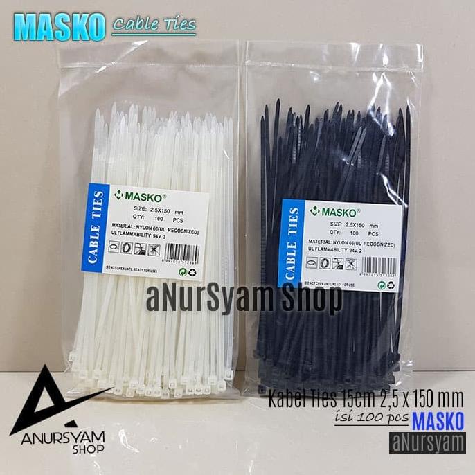 

Kabel Ties 15 cm MASKO (Isi 100 pcs) Kabel Tis 2.5 x 150mm MASKO anursy44 Juara