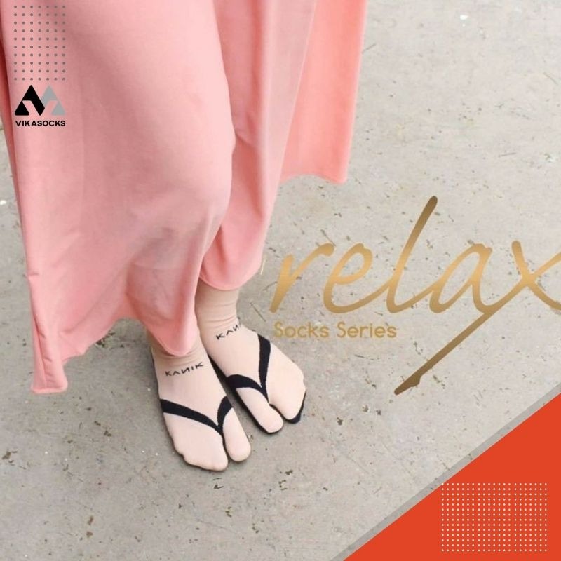 Kaos Kaki Kanik Motif Infinity Relax Series - Kaos Kaki Jempol Motif Flat - Balet - Sandal
