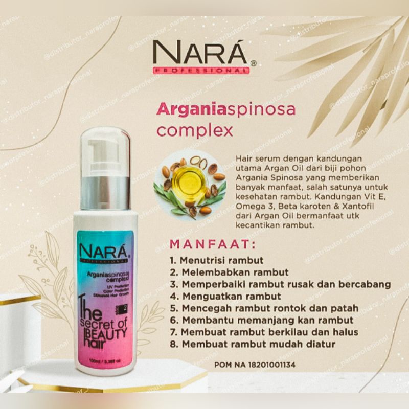 Nara Serum Argan Oil 100ml (Nara Professional Serum Argan)