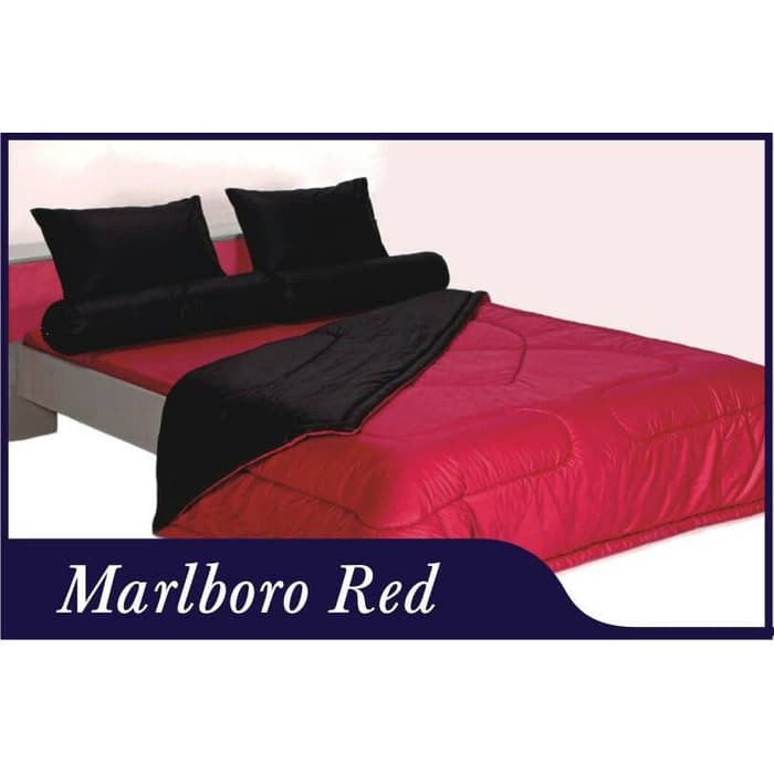 bedcover set sprei polos hitam merah uk/120x200