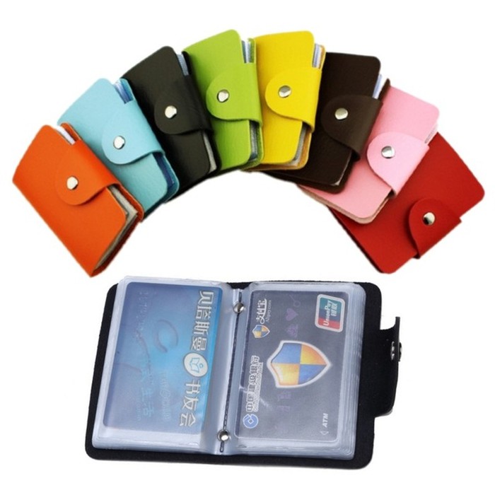 CAROLTOYS CMT005 Dompet Kartu Polos Warna warni/24 Kartu