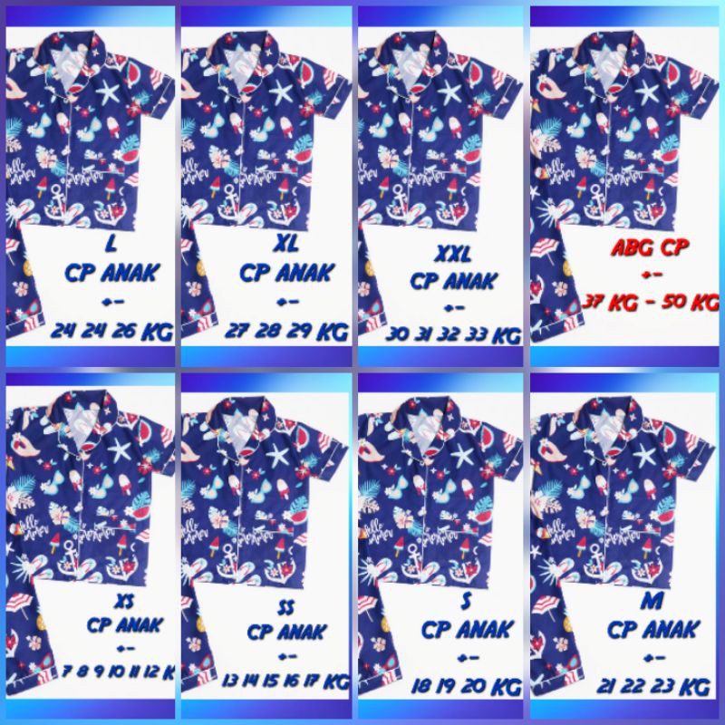 baju tidur anak perempuan setelan celana panjang set piyama lengan pendek motif karakter