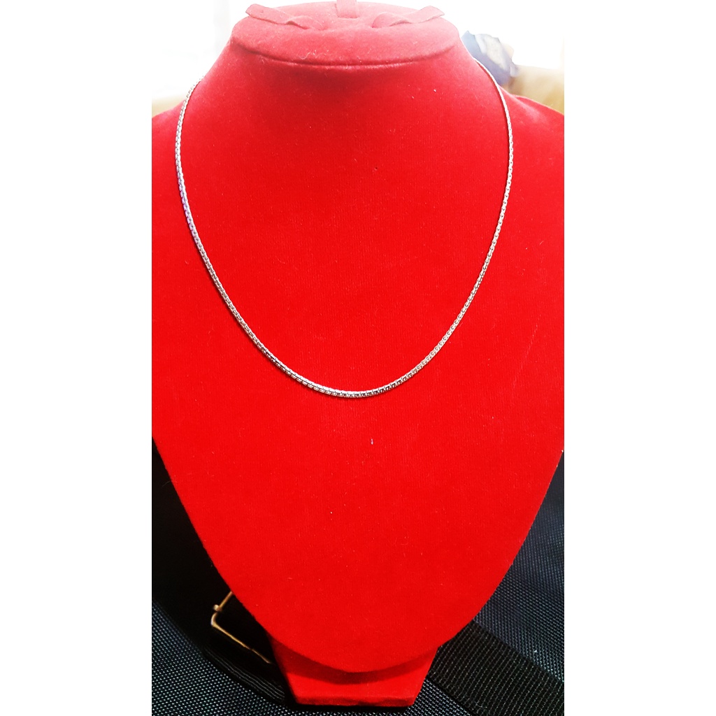Kalung Rantai Gepeng ruas Panjang ukuran 2,4 ml, Besi Putih Asli Ambon