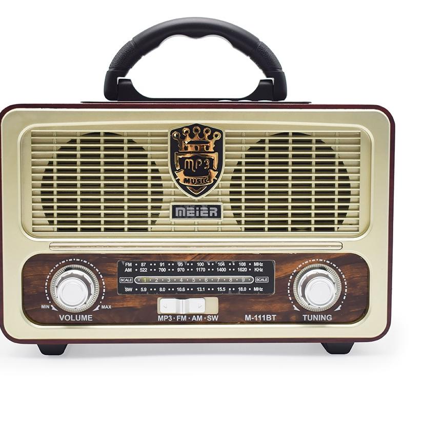 Bagus Dipakai.. Radio Portabel 110BTS Retro FM/AM/SW Radio Speaker System dengan BT USB TF Card Play